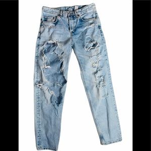 HM & Denim low Waist Boyfriend Ripped Jeans, 25